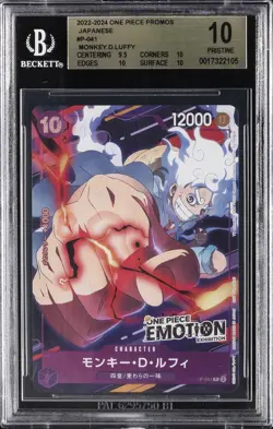 2022-24 ONE PIECE PROMOS JPN #P-041 MONKEY.D.LUFFY BGS 10 - Image 1