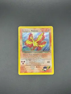 Pokemon Cards Rocket’s Moltres 12/132 Gym Heroes Holo - Image 1