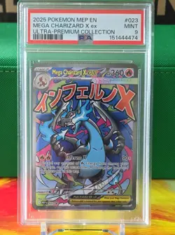 Pokemon Mega Charizard X ex 023 Me: Mega Evolution Promo Holo PSA 9 2025 Card - Image 1