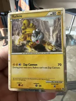 Pokemon TCG Raikou HGSS19 Shiny Holo Black Star Promo Card Mint - Image 1