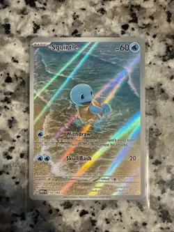 Pokemon TCG Squirtle 170/165 Scarlet & Violet 151 Illustration Rare Holo Card - Image 1