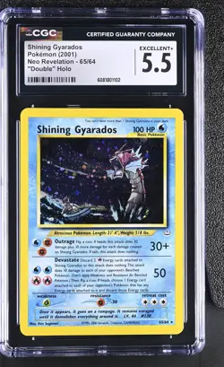CGC 5.5 Shining Gyarados 2001 Neo Revelation 65/64 Double Holo Pokemon Card - Image 1