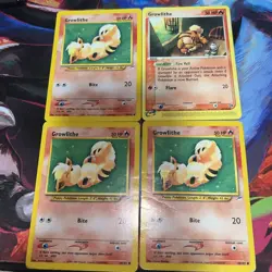 Pokemon Growlithe 68/105 & Growlithe 65/100 E-Reader Neo Destiny 4 Card Lot LP - Image 1