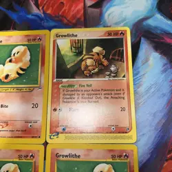 Pokemon Growlithe 68/105 & Growlithe 65/100 E-Reader Neo Destiny 4 Card Lot LP - Image 2