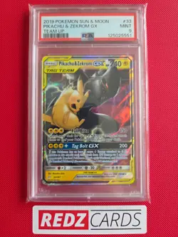 PSA 9 Pikachu & Zekrom Gx 33/181 Team up Pokemon Card - Image 1