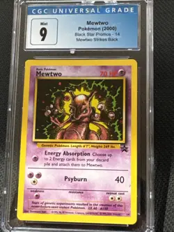 CGC 9 MINT Mewtwo 2000 Black Star Promos 14 Mewtwo Strikes Back Pokemon Card - Image 1