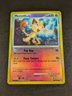 Meowth 106/146 - LP -Reverse Holo- Platinum Stamped-Pokemon TCG Legends Awakened - Image 1