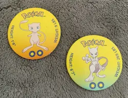 Pokemon Mew & Mewtwo Pog Card | TOMY 1998 Figure Coin Collection # 150 & 151 - Image 1