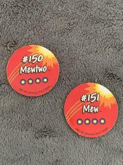 Pokemon Mew & Mewtwo Pog Card | TOMY 1998 Figure Coin Collection # 150 & 151 - Image 4