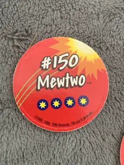 Pokemon Mew & Mewtwo Pog Card | TOMY 1998 Figure Coin Collection # 150 & 151 - Image 5