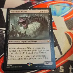 Magic: The Gathering Massacre Wurm Mythic Creature Black Commander 256 - Image 1