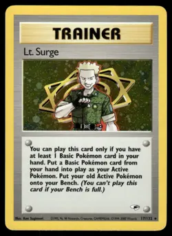 *MON NIGHT* Lt. Surge 17/132 Gym Heroes Holo Rare - Image 1