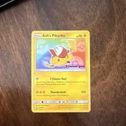 Pokemon Ash's Pikachu SM108 Promo Card 2017 I Choose You Movie Project Regular - Image 1