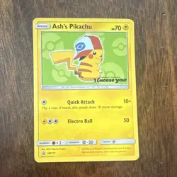 Pokemon Ash's Pikachu SM112 Promo Card 2017 Basic Regular - Image 1