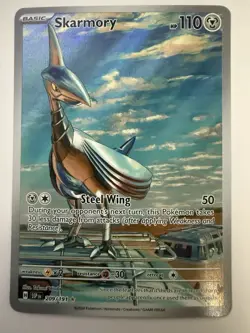 Pokemon TCG Skarmory 209/191 Surging Sparks Illustration Rare Holo - Image 1