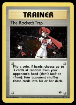 *MON NIGHT* The Rocket's Trap 19/132 Gym Heroes Holo Rare - Image 1
