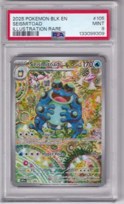 2025 Pokemon BLK EN Seismitoad Illustration Rare #105 PSA 9 - Image 1