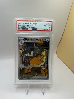 Pokemon TCG Team Rockets Raticate Card 202/182 Destined Rivals PSA 10 - Image 1