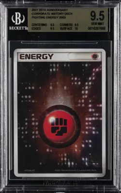 2021 POKEMON 25TH ANV CORPORATE HISTORY DECK FIGHTING ENERGY 2003 BGS 9.5 - Image 1