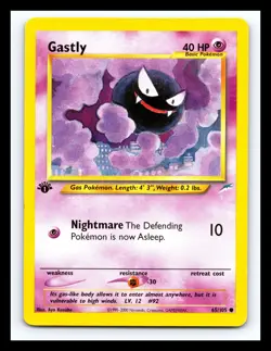 💥 GASTLY # 65/105 Neo Destiny 1st Edition Stamp Vintage Pokemon 2001 - Image 1