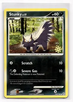 2007 Pokemon Stunky 102/130 Countdown Calendar Snowflake Stamped Promo LP - Image 1