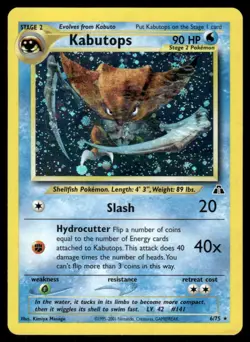 *MON NIGHT* Kabutops 6/75 Neo Discovery Holo Rare - Image 1