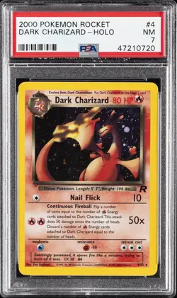 2000 POKEMON ROCKET #4 DARK CHARIZARD-HOLO PSA 7 - Image 1