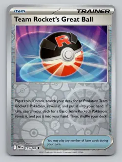 Reverse Holo Team Rocket's Great Ball 175/182 Uncommon Destined Rivals Pokemon - Image 1