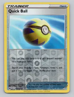 Reverse Holo Quick Ball 179/202 Uncommon Sword & Shield Pokemon - Image 1
