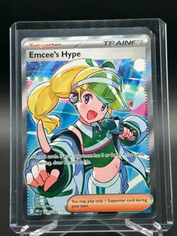 Pokemon TCG Emcee's Hype 220/182 Full Art Destined Rivals NM - Image 1