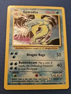 Pokemon TCG Gyarados Base Set 6/102 Holo - Image 1