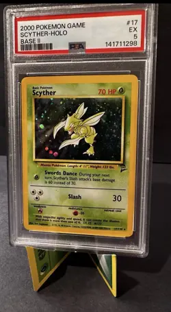 Pokemon Scyther Base Set 2 Holo Rare 17/130 PSA 5 Wizards of the Coast - Image 2