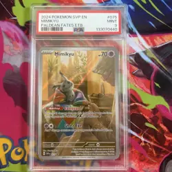 MIMIKYU 2024 POKEMON SVP PALDEAN FATES ETB PROMO #75 PSA 9 - Image 1