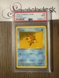 PSA 9 - Pokemon STARYU 65/102 - 1ST EDITION SHADOWLESS BASE SET - First MINT - Image 1