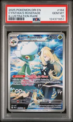2025 POKEMON DRI EN-DESTINED RIVALS ILLUSTRATION RARE CYNTHIA'S ROSERADE PSA 10 - Image 1