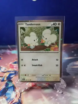 Pokemon TCG Tandemaus 167/193 Cosmos Holo Rare Paldea Evolved Half Swirl - Image 1