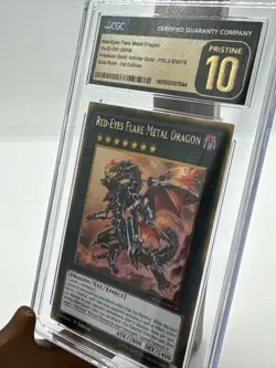 Yugioh Red-Eyes Flare Metal Dragon PGL3-EN078 Gold Rare 1st Ed Pristine 10 CGC - Image 2