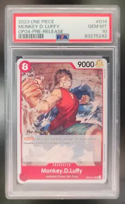 2023 One Piece Gaming Kingdoms of Intrigue Monkey D. Luffy #OP04-014 PSA 10 - Image 1