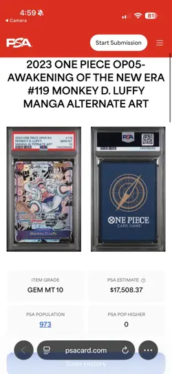 Monkey.D.Luffy (Alternate Art Manga) OP05-119 Awakening of the New Era 2023 Foil - Image 5