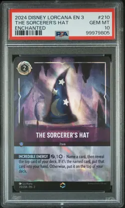 2024 DISNEY LORCANA EN 3-INTO THE INKLANDS ENCHANTED THE SORCERER'S HAT PSA 10 - Image 1
