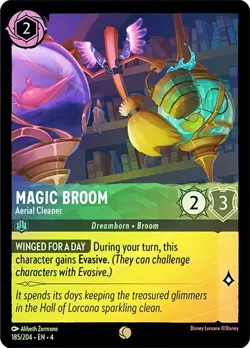 DISNEY Lorcana Magic Broom Aerial Cleaner 185/204​​ Ursulas Return ​​Cold Foil​​ - Image 1