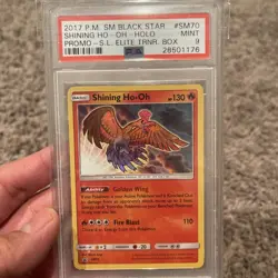 2017 Pokemon Shining Ho-Oh SM70 Black Star Promo PSA 9 Mint Holo Shining Legends - Image 1