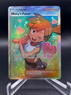 NM/Mint Pokemon Misty's Favor 235/236 Unified Minds Ultra Rare Full Art Trainer - Image 1