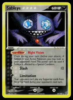 Pokemon Card - Sableye Deoxys 23/107 Rare - Image 1