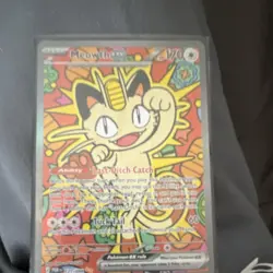 Pokemon Meowth GX Full Art Holo Card 170 HP Last-Ditch Catch Tuck Tail 121/084 - Image 1