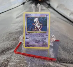 Pokemon TCG Mewtwo Card 10/102 Base Set Unlimited Holo Rare MP Vintage 1999 - Image 1