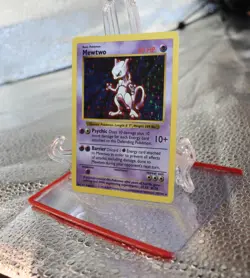 Pokemon TCG Mewtwo Card 10/102 Base Set Unlimited Holo Rare MP Vintage 1999 - Image 3