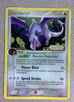 Pokemon EX Legend Maker Holo Card Aerodactyl 1/92 Stamped HP - Image 1