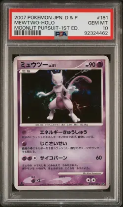 PSA 10 Mewtwo 1st Edition Holo D&P 181 Moonlit Pursuit Japanese Pokemon Card - Image 1