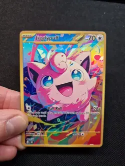 Jigglypuff Holo Full Art Gold Rainbow Holo Custom Promo Art Card - Image 4
